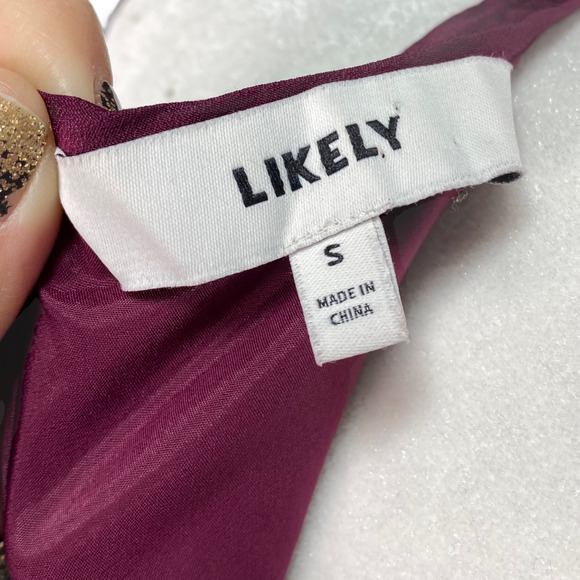 LIKELY for REVOLVE | sz S Women's Dark Red Pasadena Drop Waist Sleeveless Dress - Picture 3 of 7